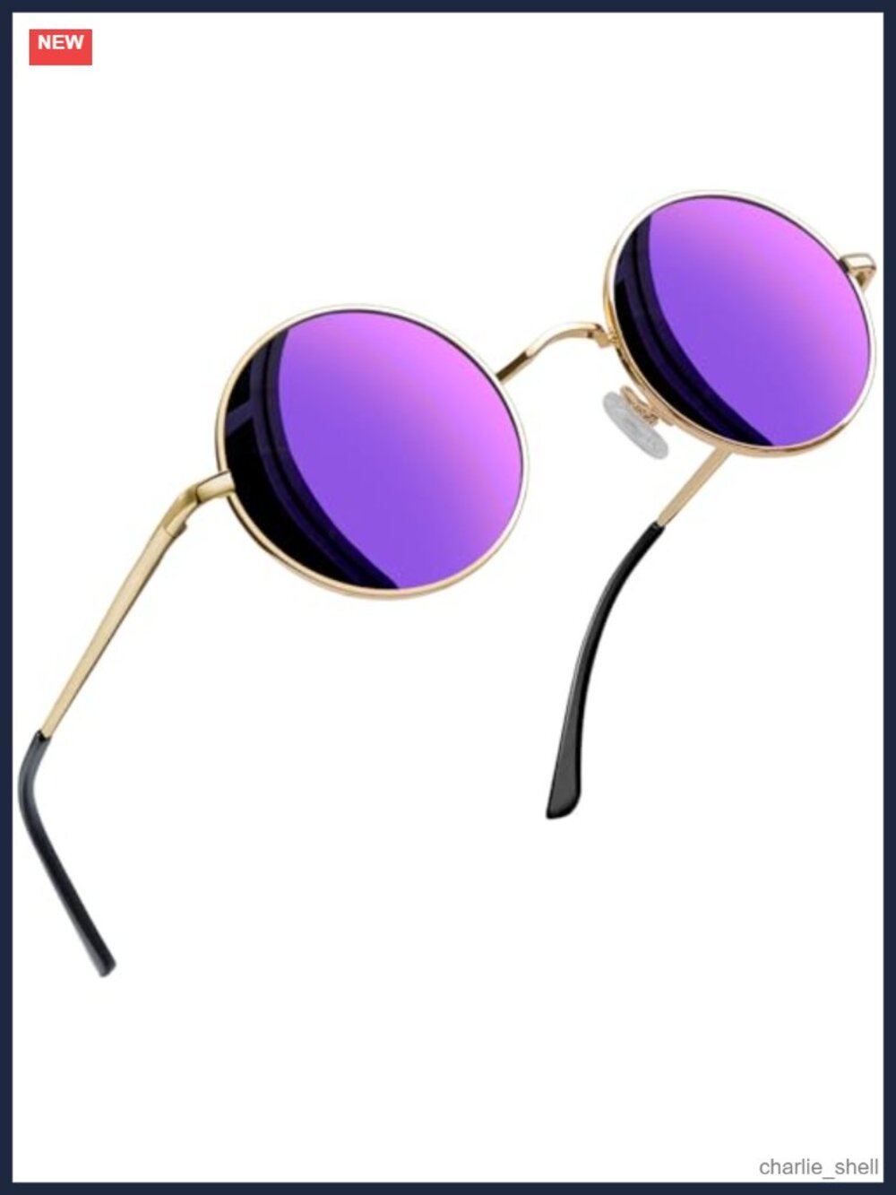 Small Round Polarized Sunglasses UV400 Protection Hippie Retro Metal Frame